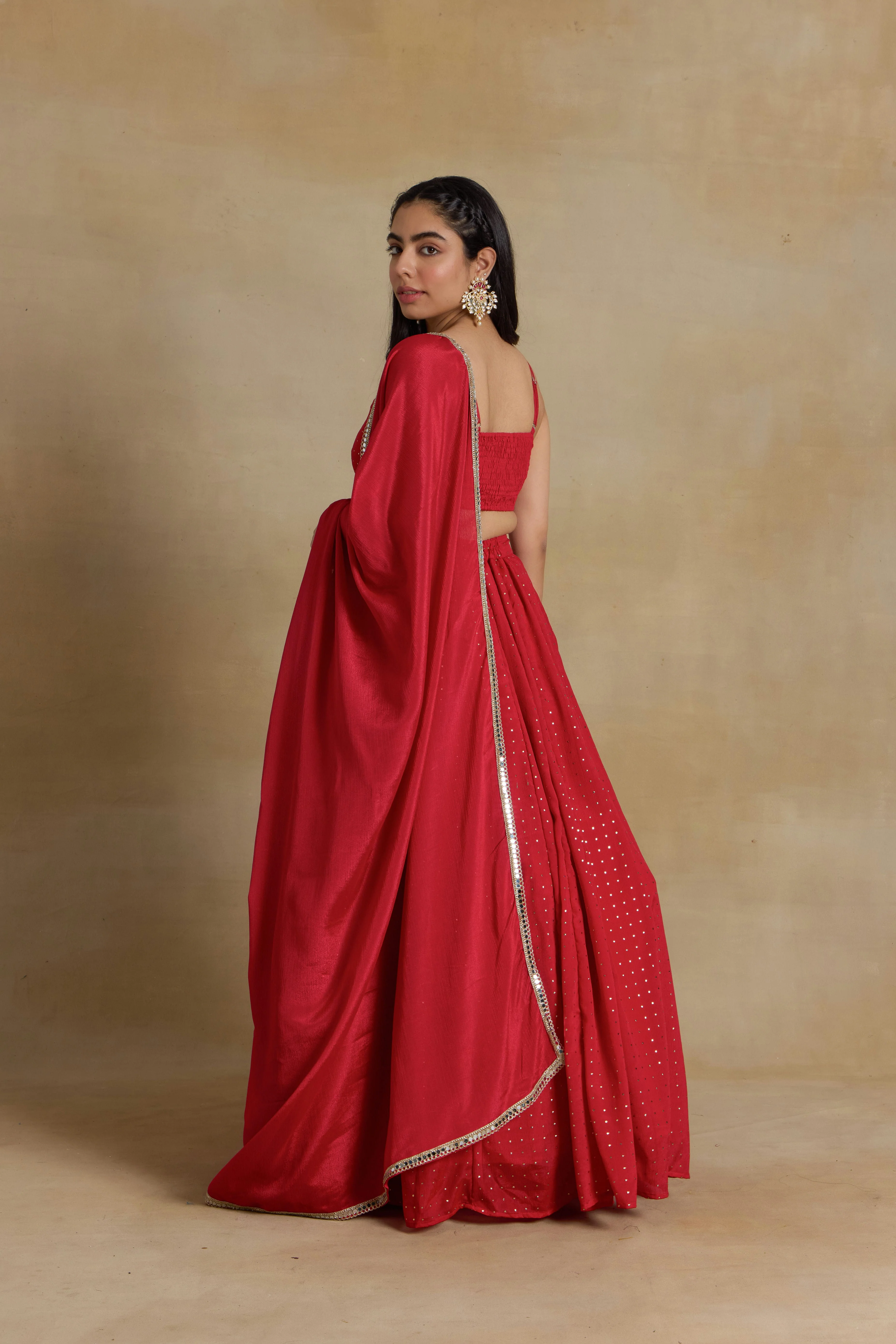 Alaya Heer Red Instaglam Lehenga Set - Image 6