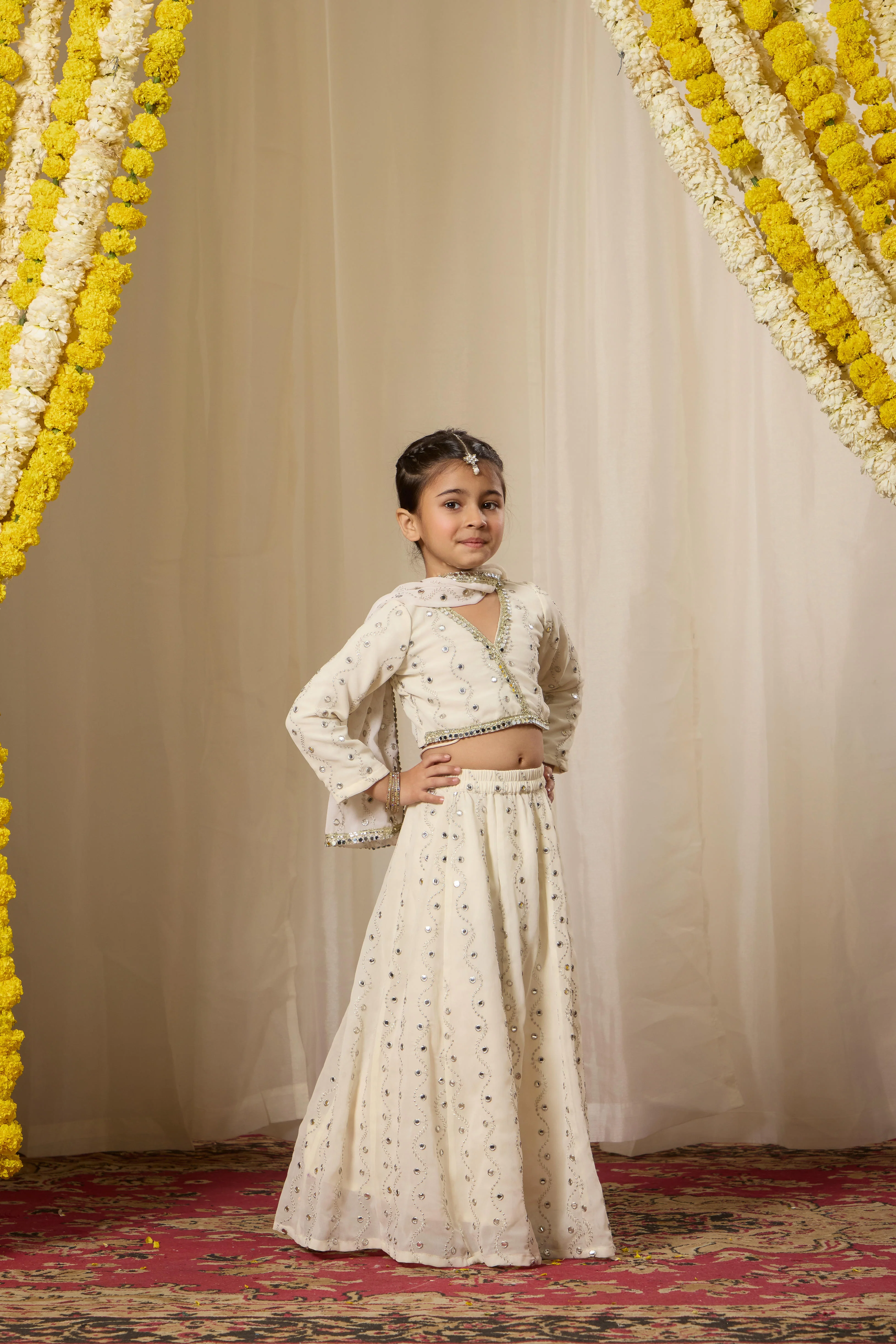 Alaya Kids Astoria Mirror Work Lehenga Set - Image 3