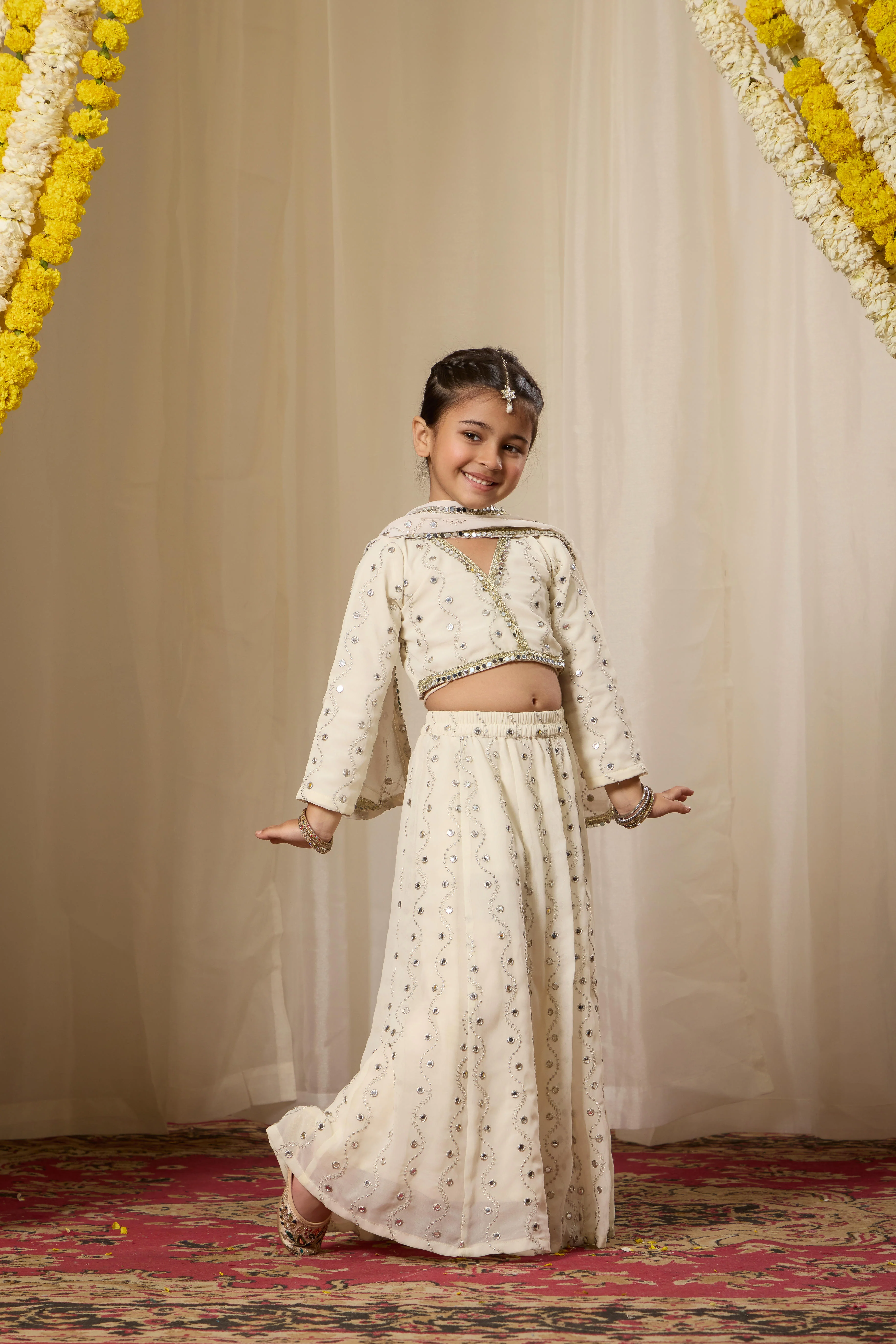 Alaya Kids Astoria Mirror Work Lehenga Set - Image 5