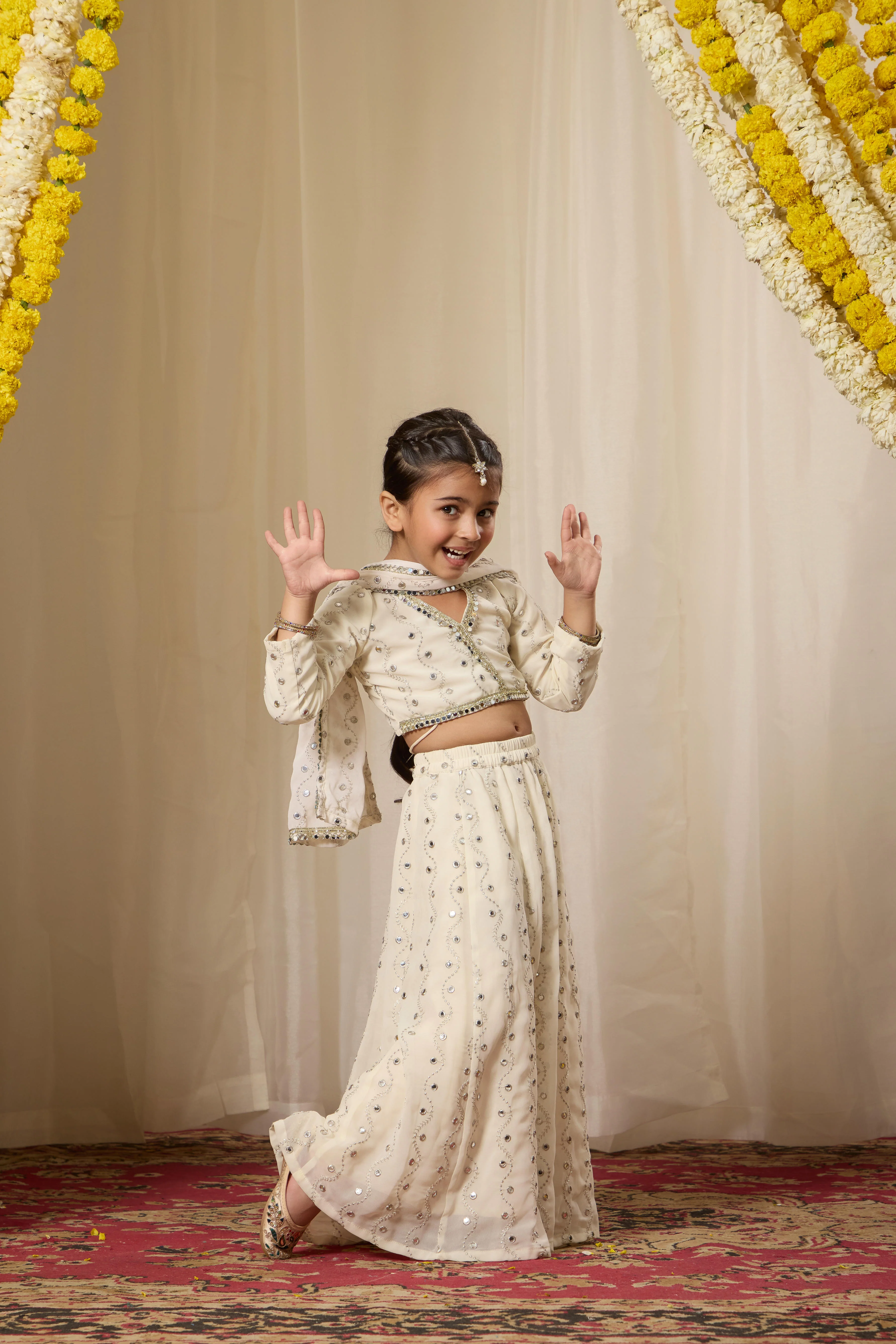 Alaya Kids Astoria Mirror Work Lehenga Set - Image 6