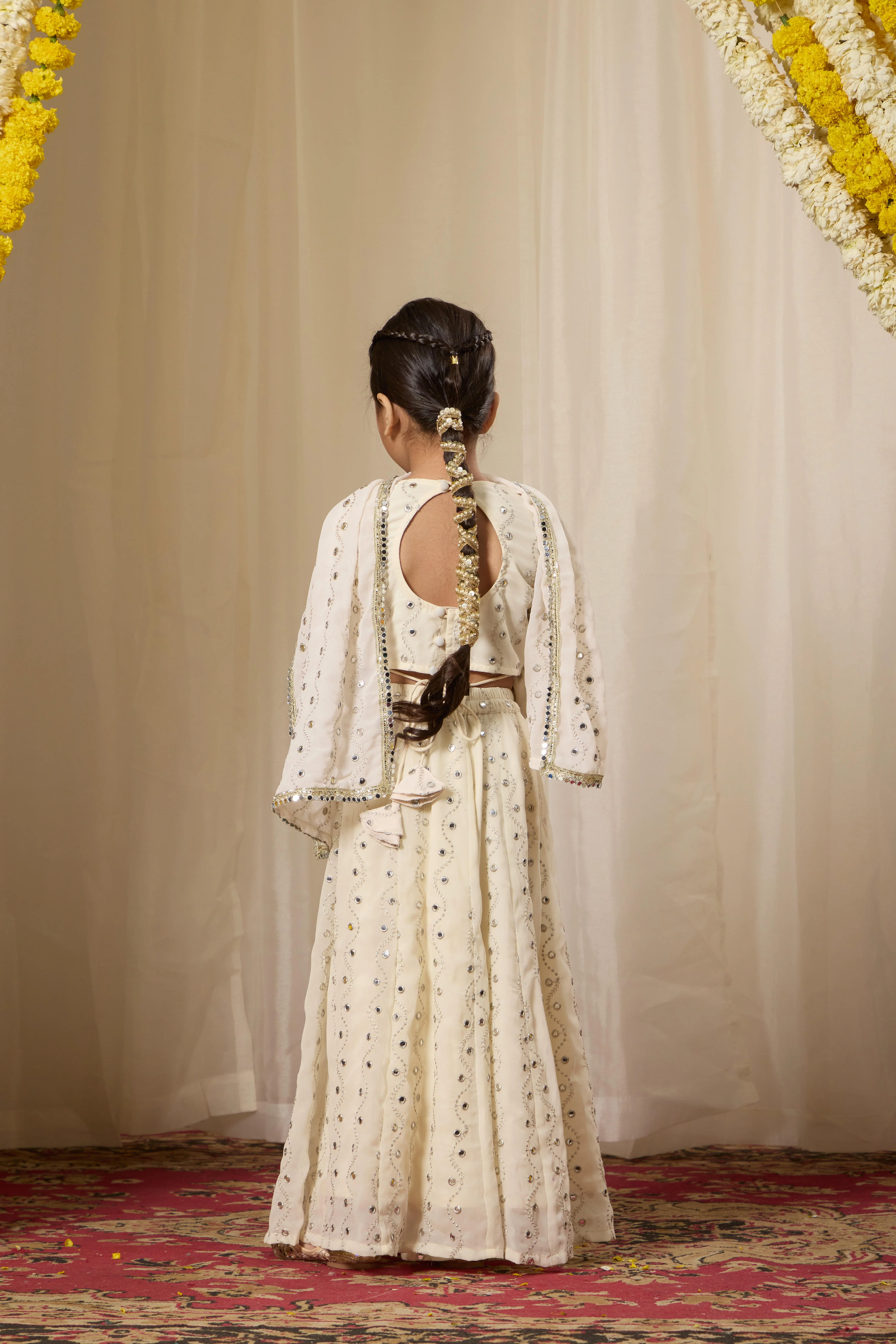 Alaya Kids Astoria Mirror Work Lehenga Set - Image 8