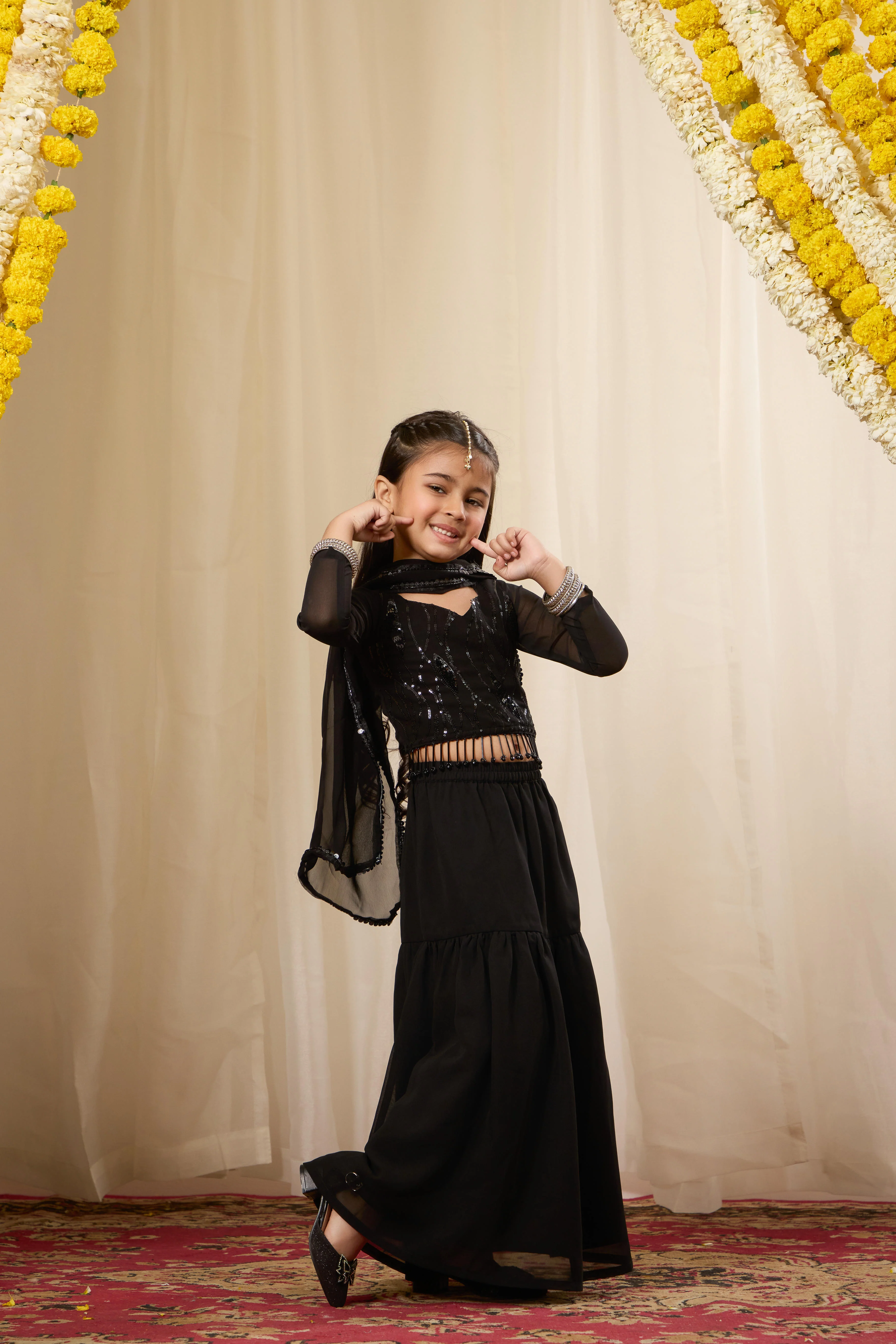 Alaya Kids Black Allure Skirt Set - Image 3