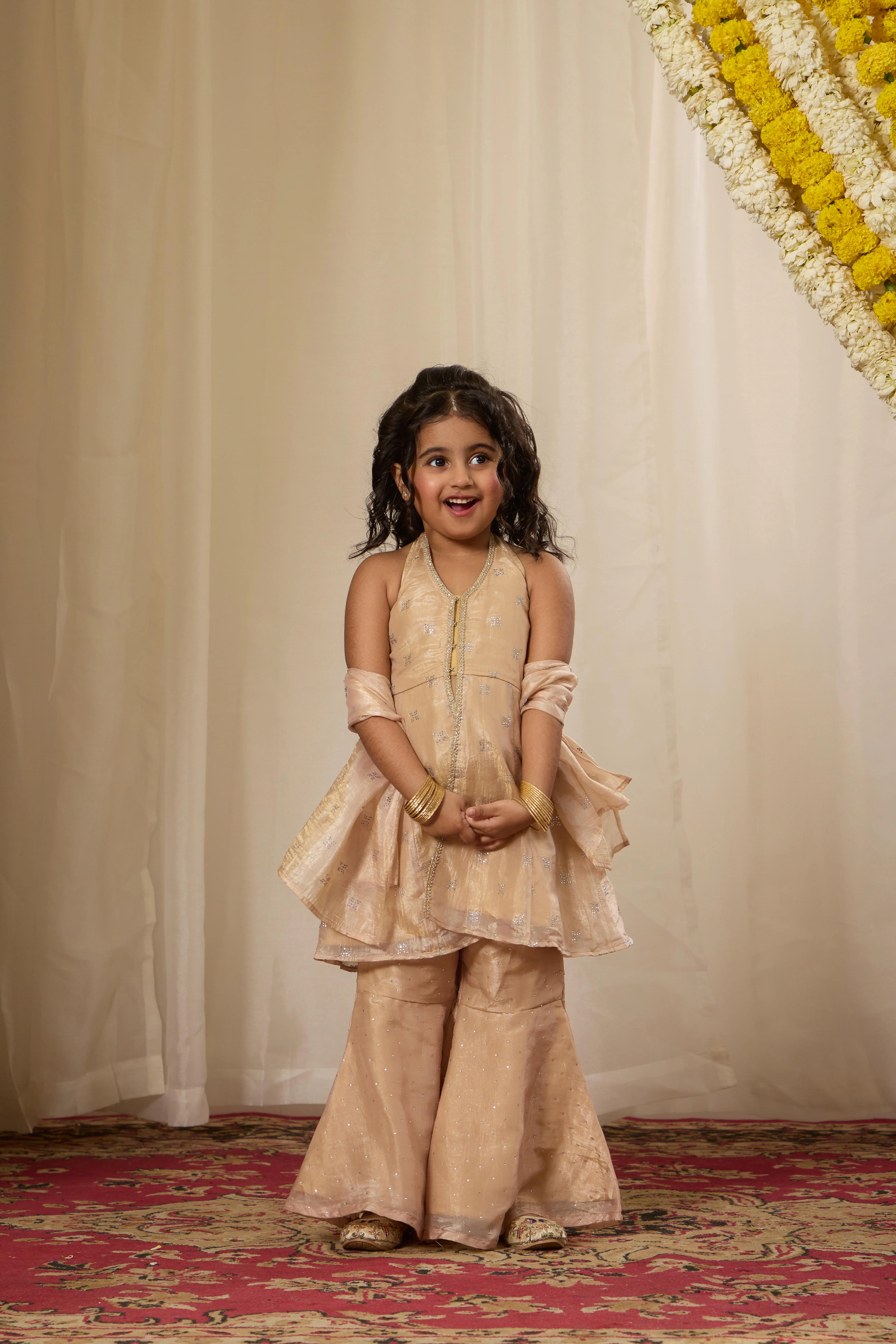Alaya Kids Champagne Mist Kurta Set - Image 4