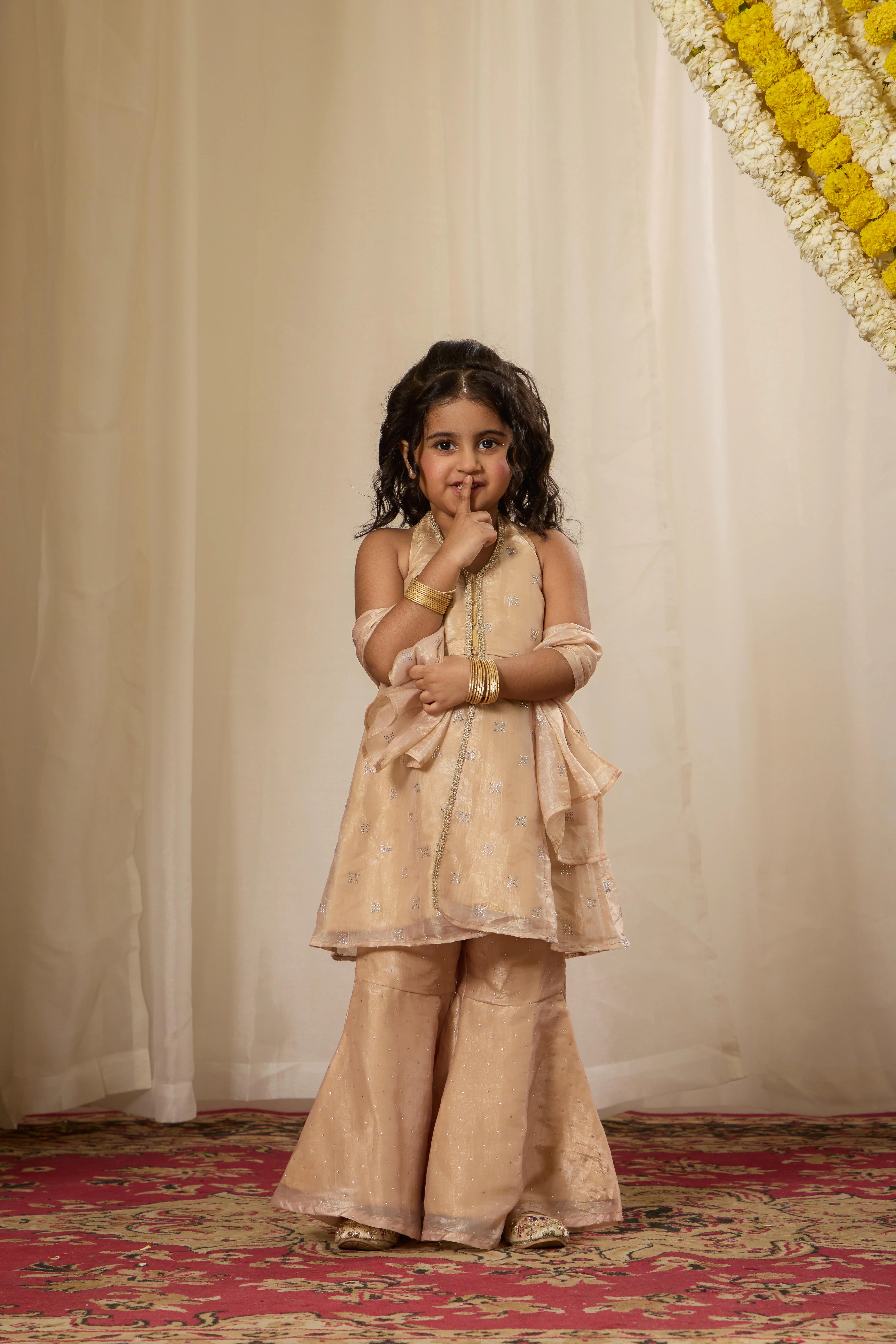 Alaya Kids Champagne Mist Kurta Set - Image 6