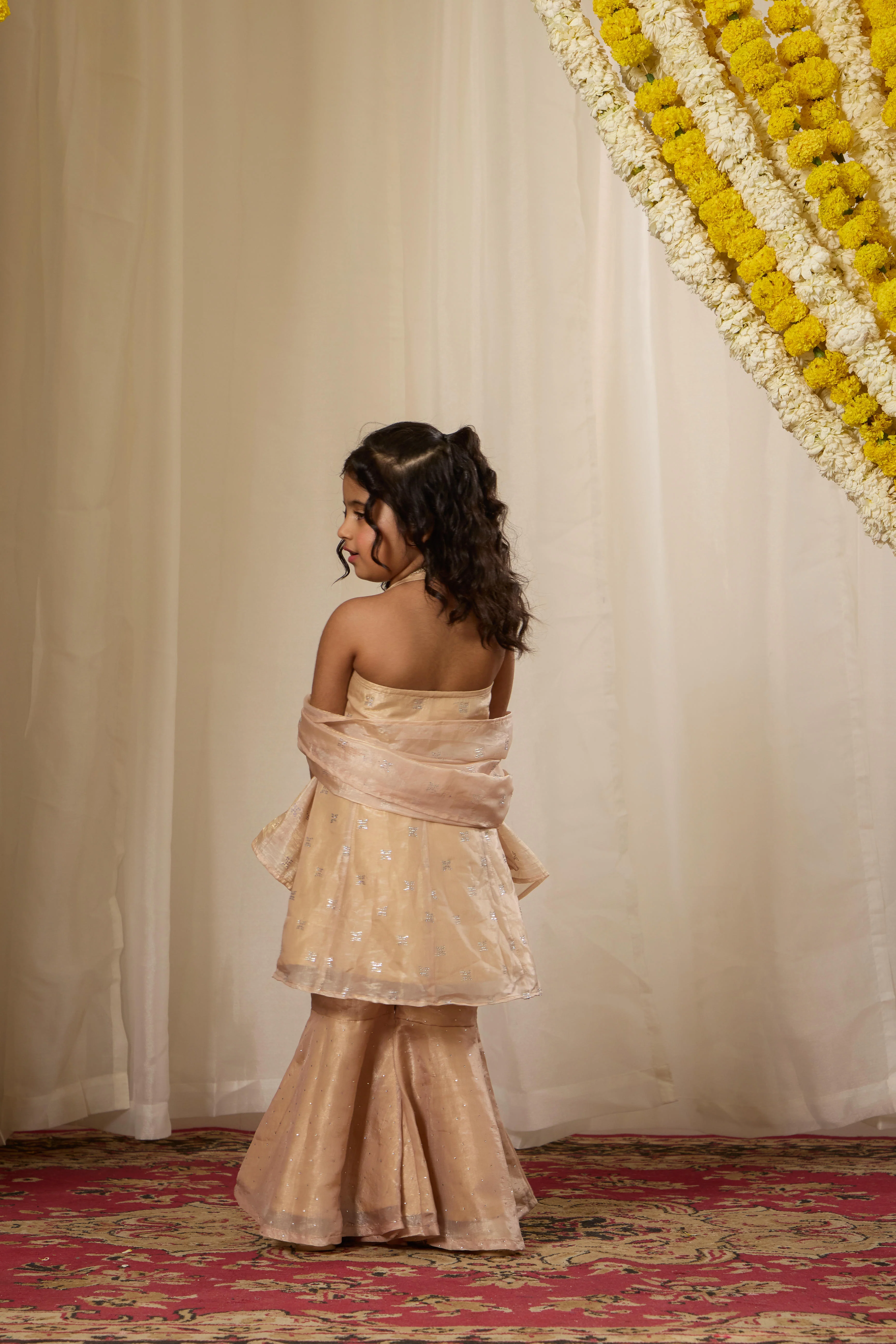 Alaya Kids Champagne Mist Kurta Set - Image 8