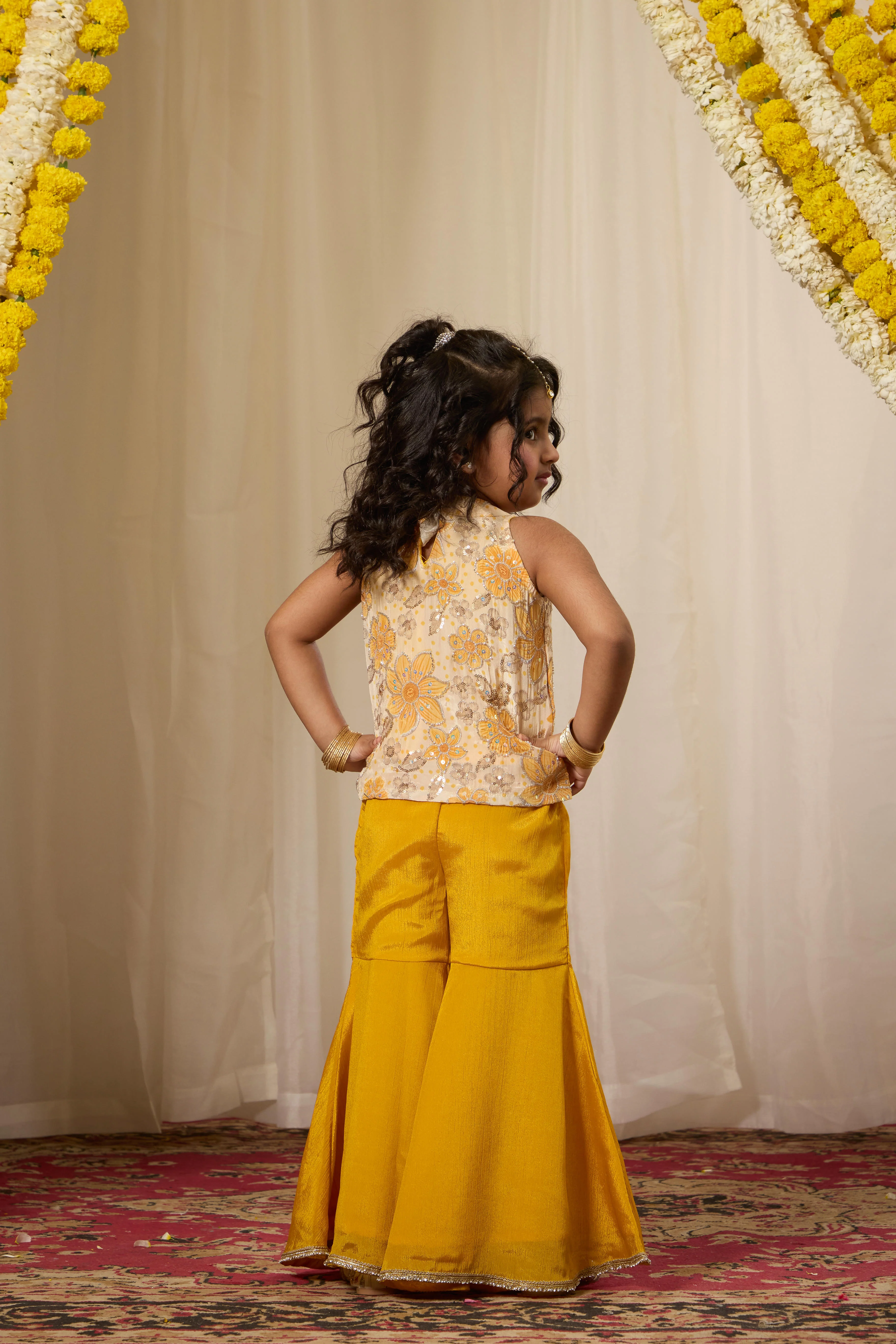 Alaya Kids Haldi Bloom Kurta Set - Image 4