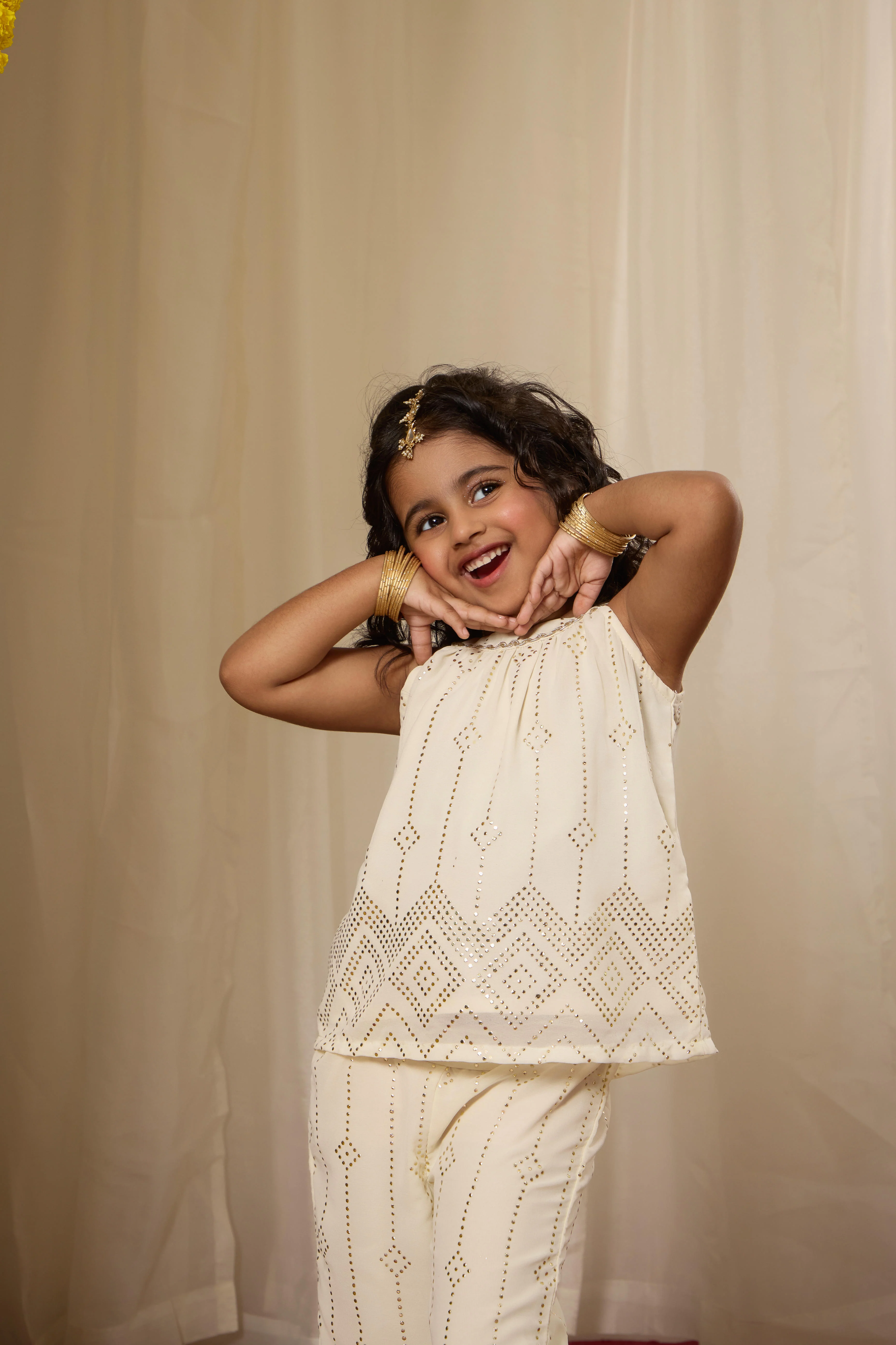 Alaya Kids Ivory Glow Co-ord Set - Image 4