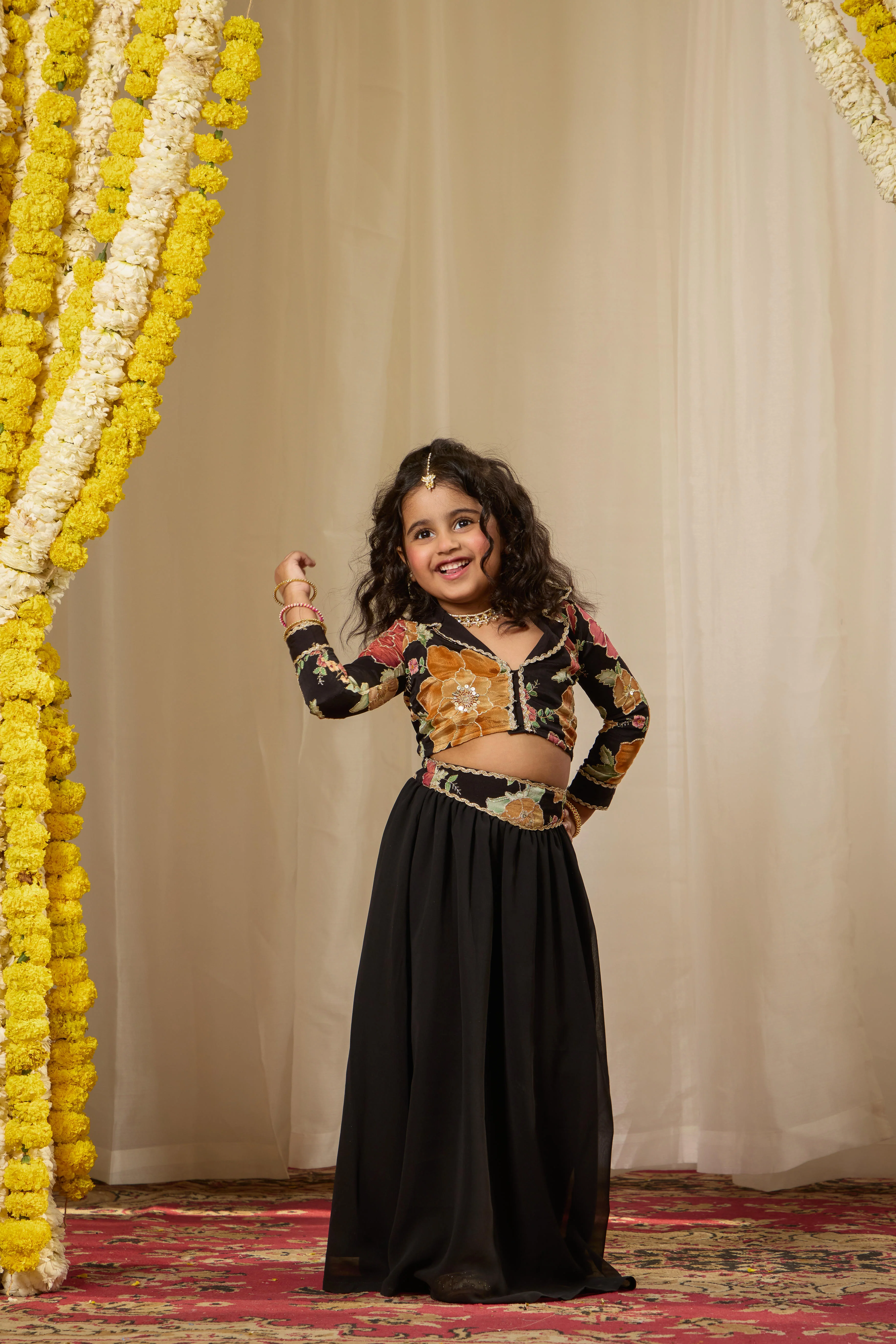 Alaya Kids Midnight Muse Lehenga Set - Image 3