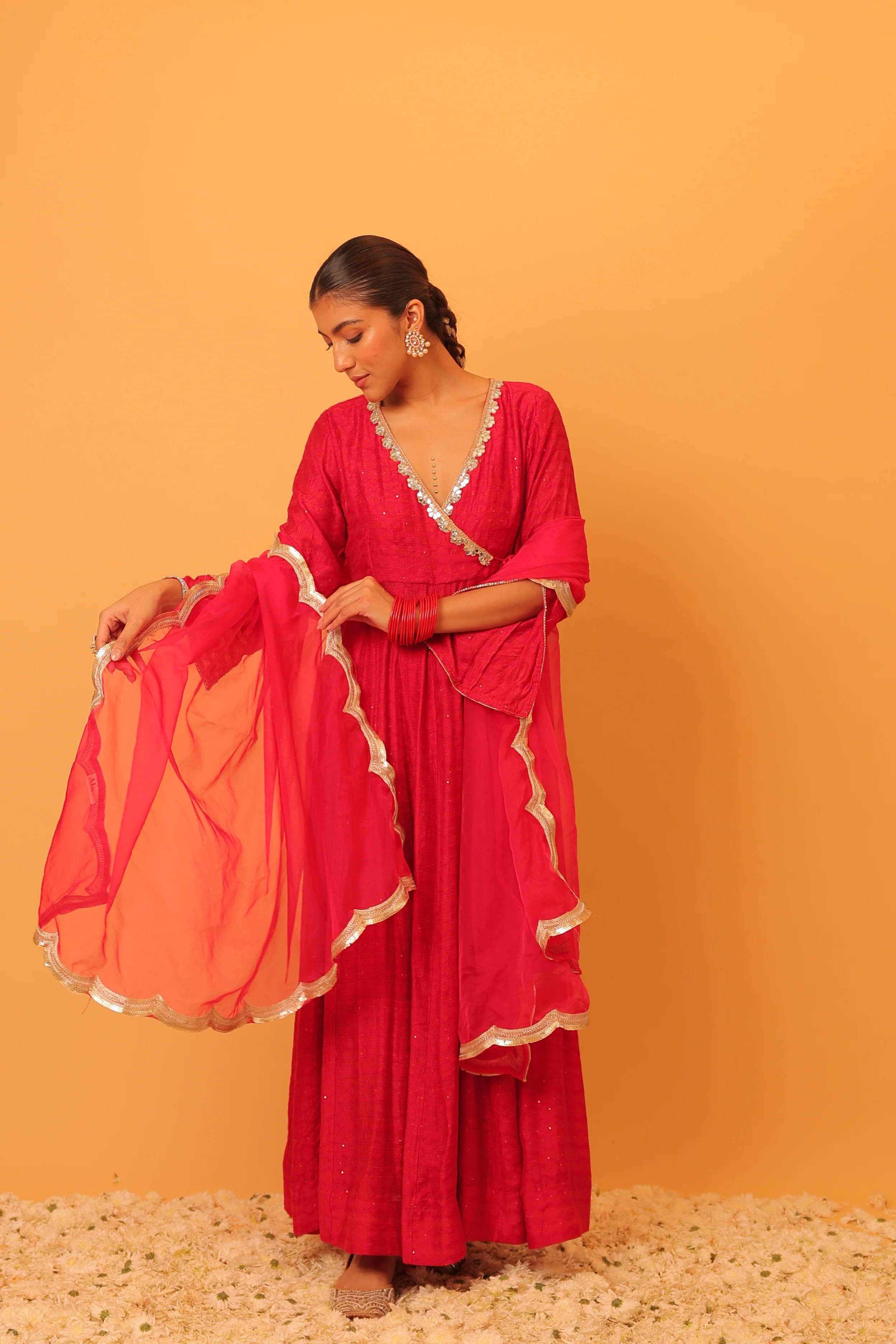 Alaya Mehfil Punch Pink Anarkali Set - Image 8