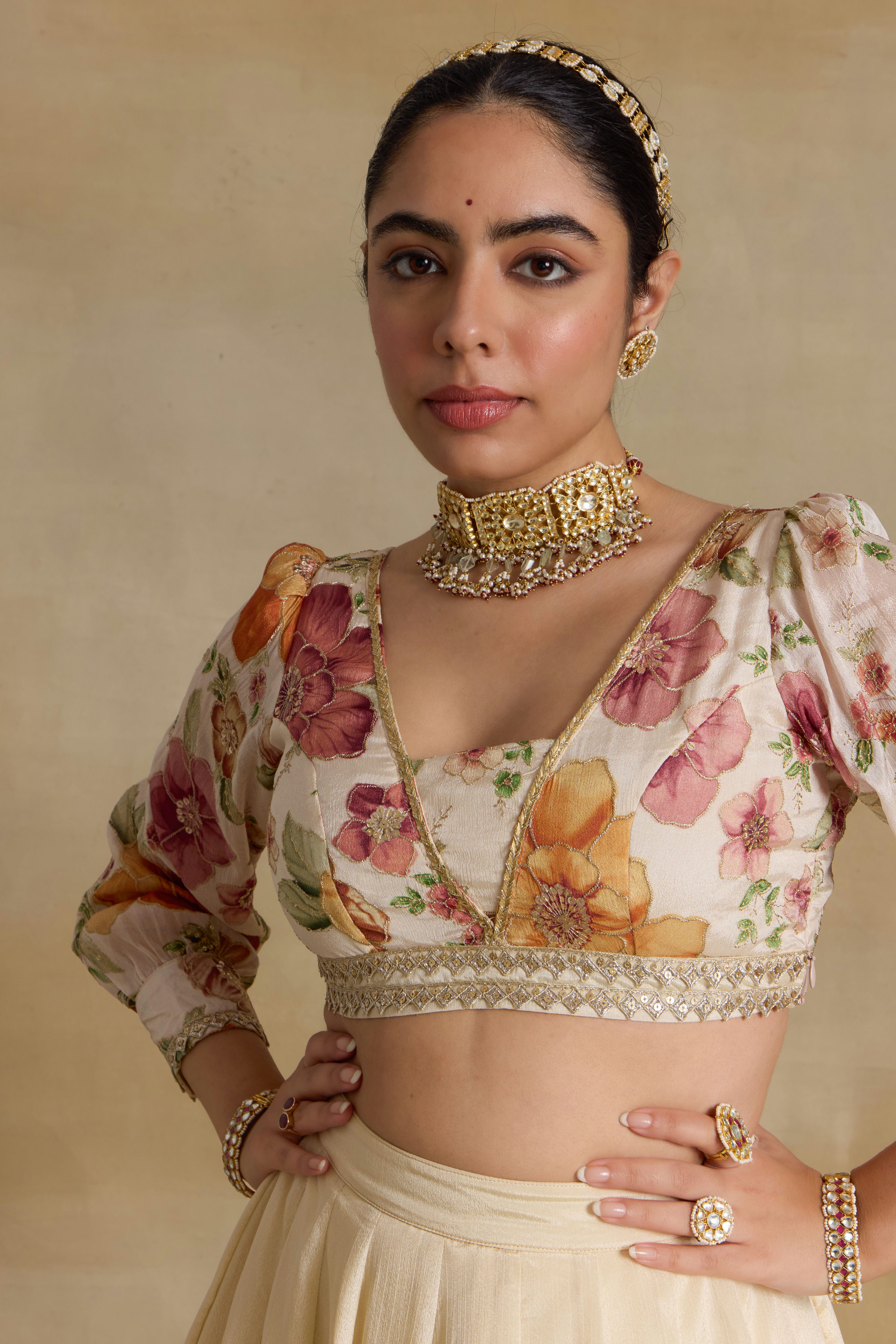 Alaya Noor Ivory Modern Maharani Lehenga Set - Image 3