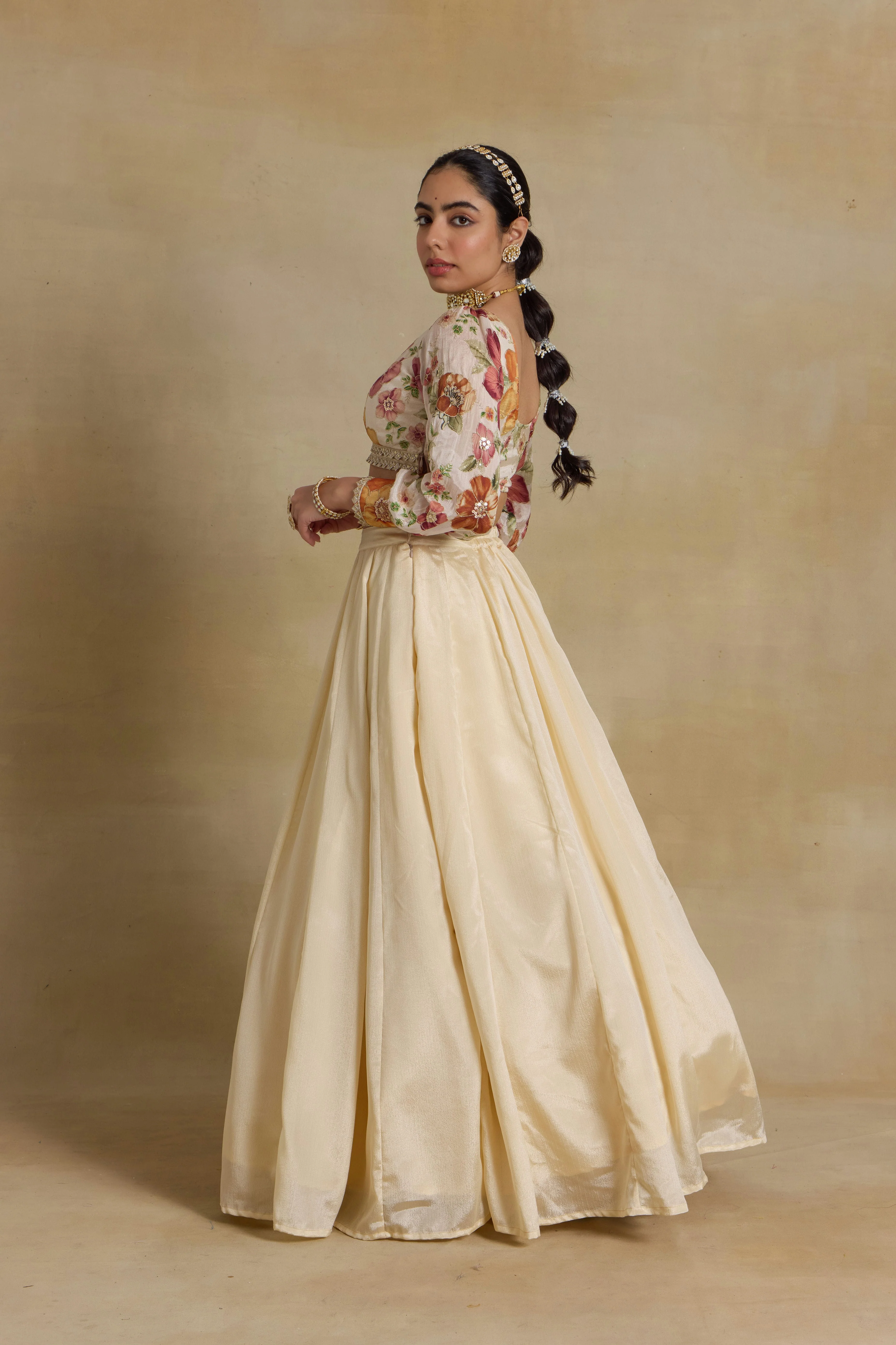 Alaya Noor Ivory Modern Maharani Lehenga Set - Image 6
