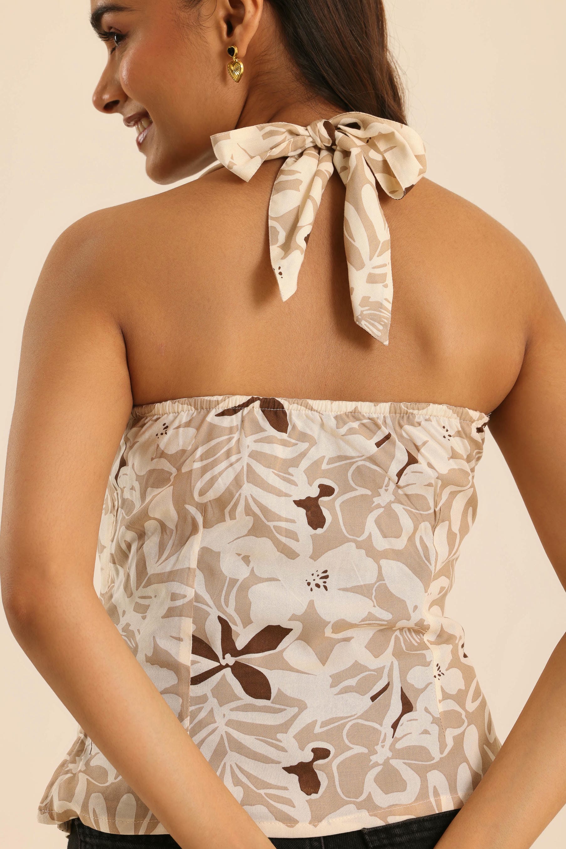 Rangrez Nutty Latte Halter Neck Top - Image 5