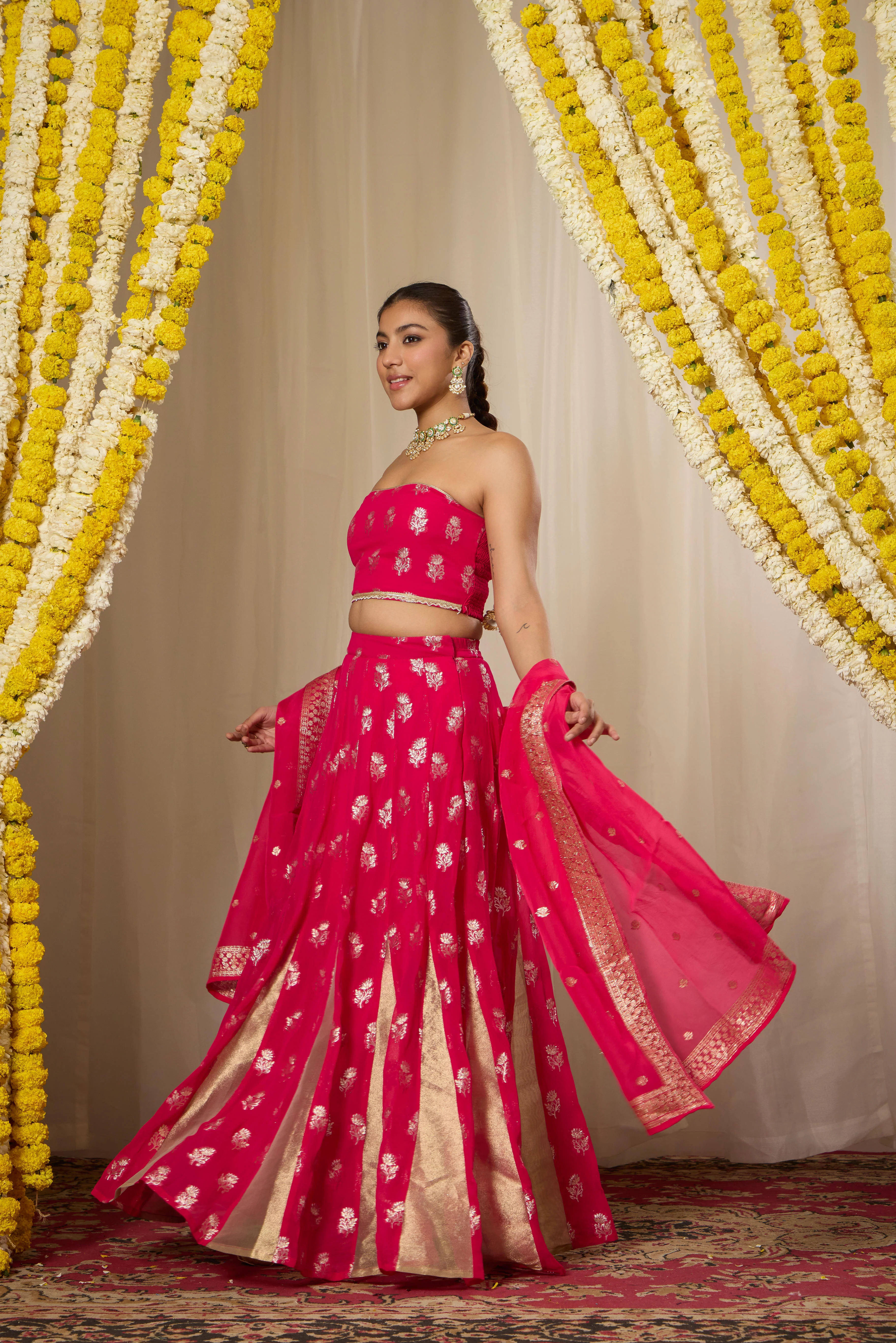 Malang Rich Fuchsia Pink Lehenga Set - Image 3