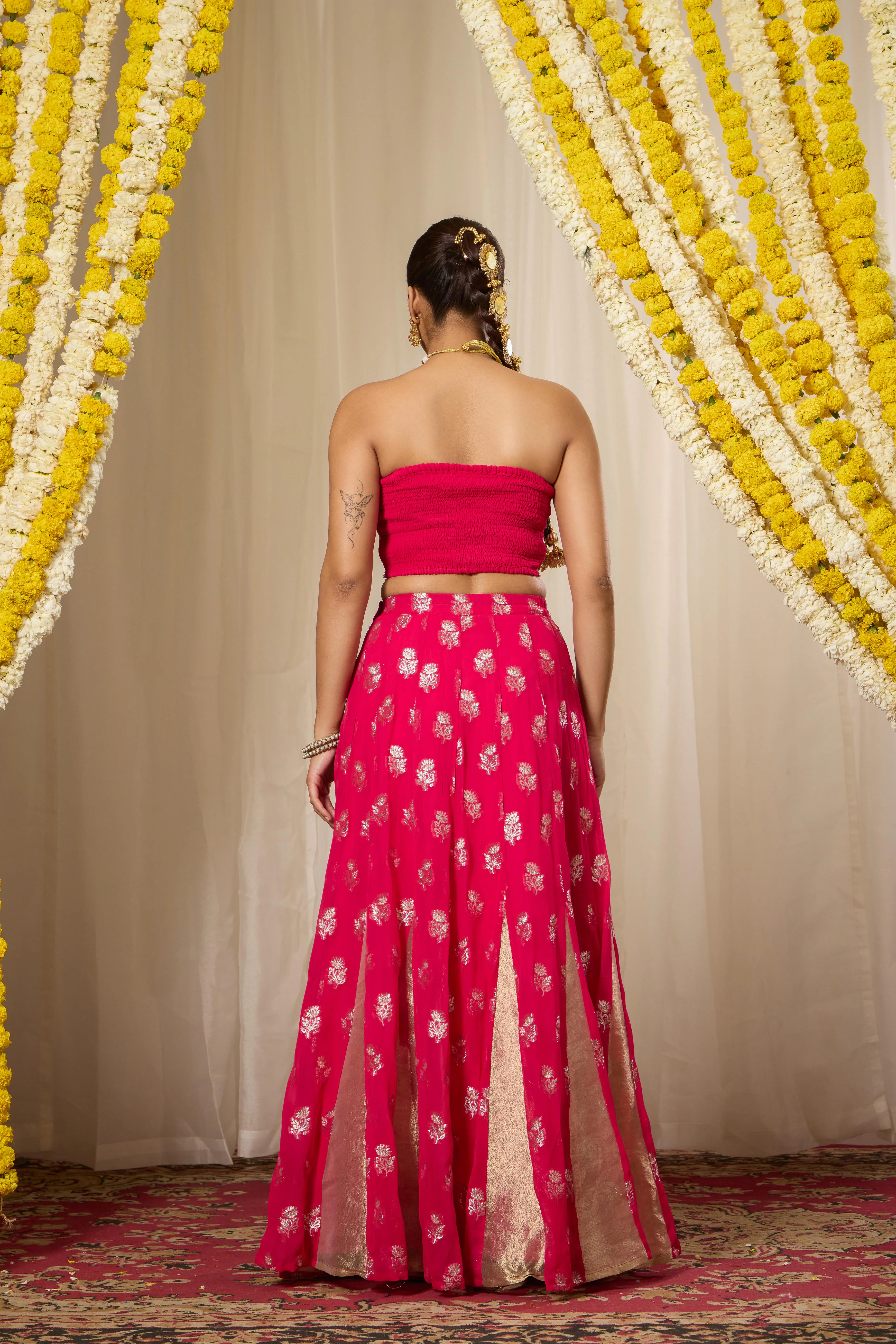 Malang Rich Fuchsia Pink Lehenga Set - Image 5
