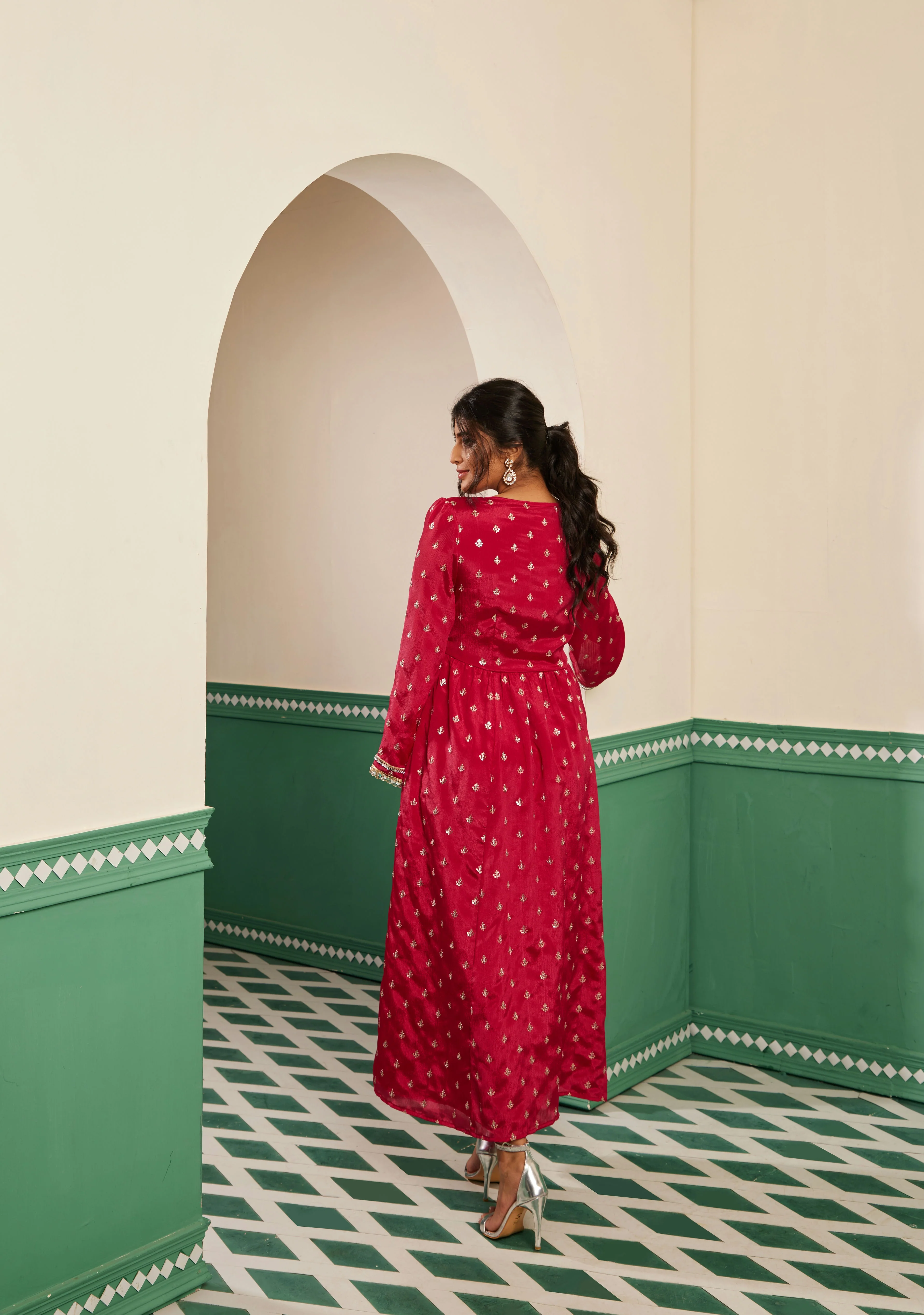 Sajda Fuchsia Pink Anarkali Dress - Image 4