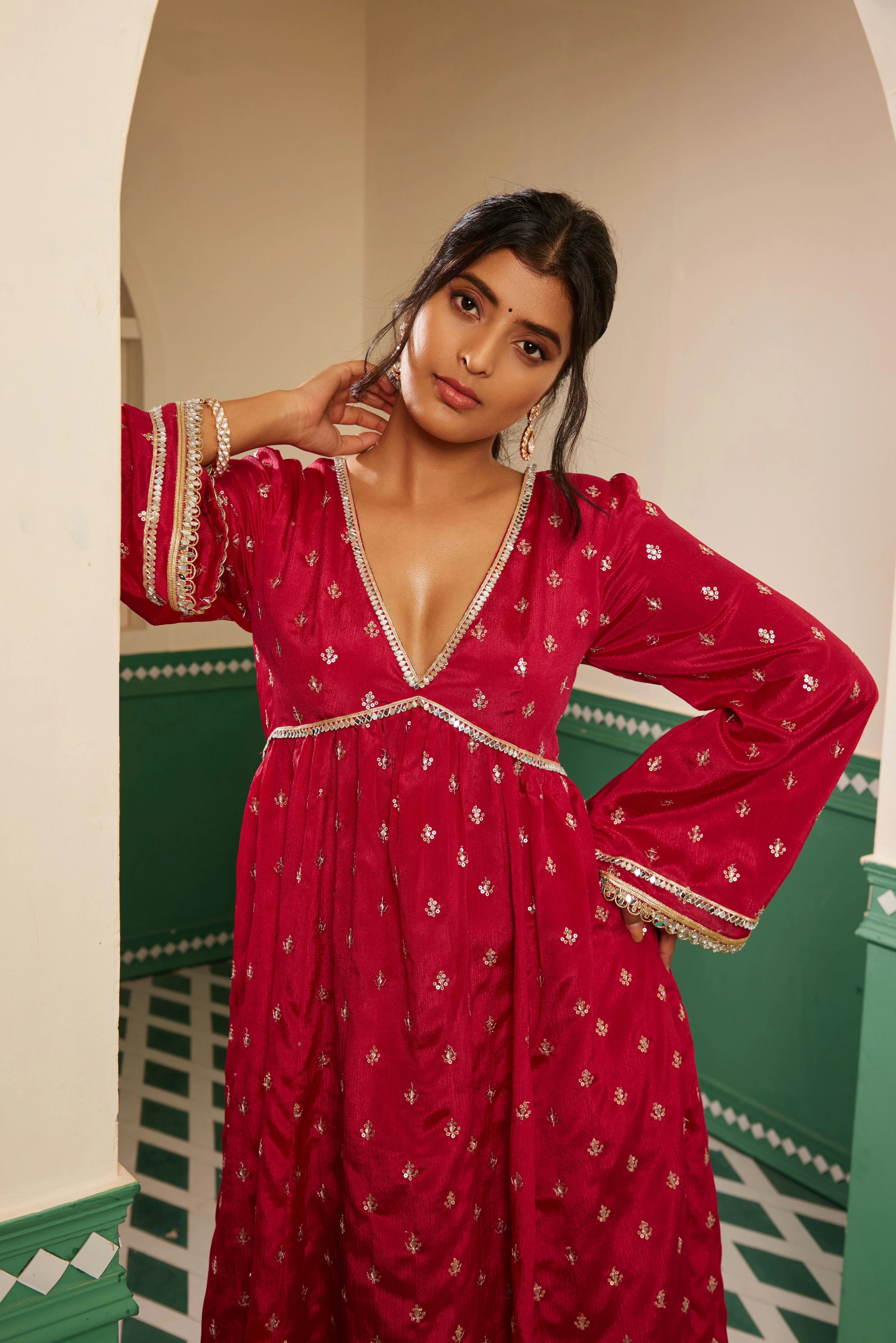 Sajda Fuchsia Pink Anarkali Set - Image 5